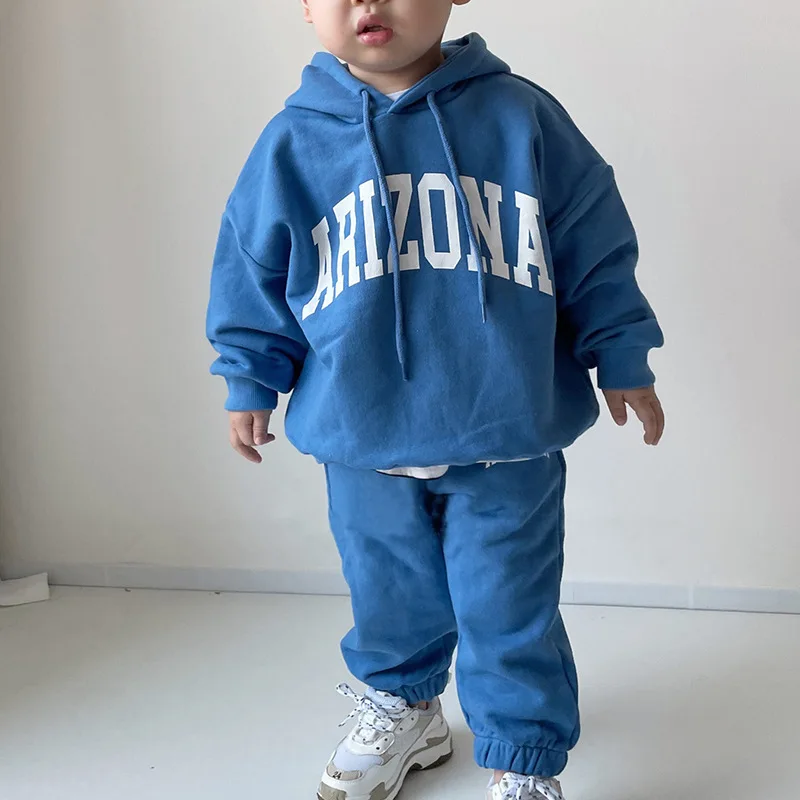 

Boy Hoodies Children Clothing Sets Autumn Winter Baby Boys Set Letter Print Sweatshirts and Pants for Girls Clothes 1 6 7 8 Year
