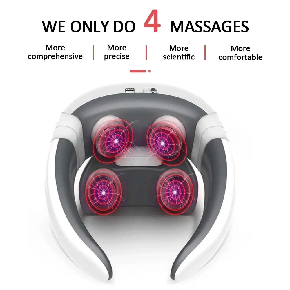4 Modes 9 Gears Electric Neck Massager Remote Control Shoulder Relax Cervical Spine Pain Relief Tool Health Care Protector | Красота и