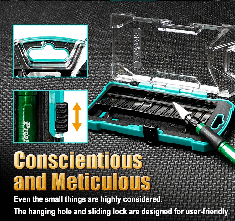 Набор ножей ручной работы Pro'skit PD-398 13 лезвий и 1 ручка из алюминиевого сплава для