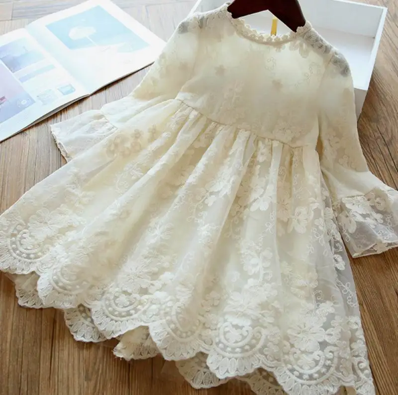 Кружевное платье для девочек весна 2020 новый стиль платья принцессы с