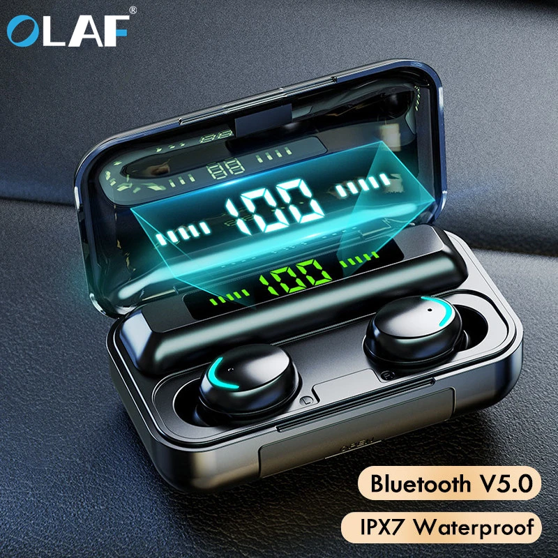 

Olaf Bluetooth 5.0 Earphones TWS Wireless Headphones 9D Stereo Sports Waterproof Earbuds Headsets With Microphone Charging Box