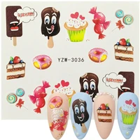 2022 new arrivals nail sticker ice creams cake water decal accessories summer designs manicure slider nail art transfer sticker