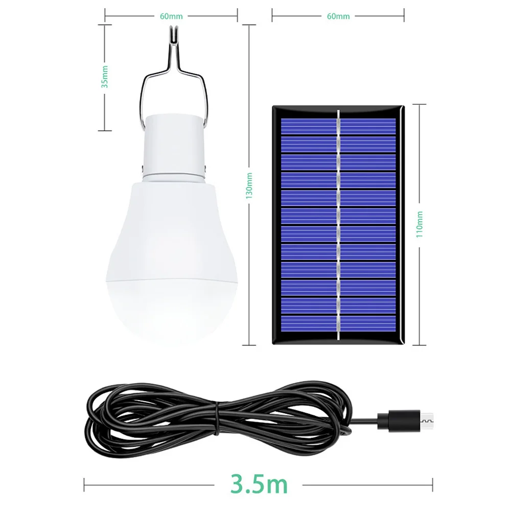 

Solar Rechargeable Light Bulbs LED Emergency Lights Bulb Waterproof Portable Solar Powered Pendant Lamp Outdoor