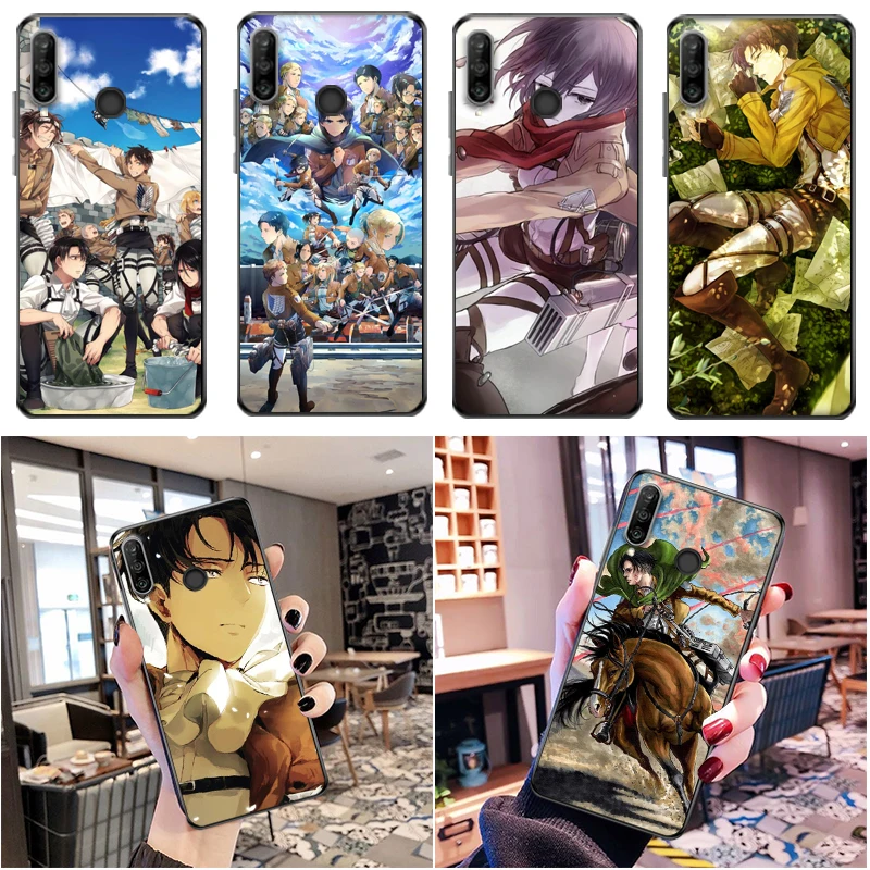 

Attack On Titan Eren Jager Armin Arlert Levi Mikasa Ackerman Phone Case For Huawei P30 Lite Pro Funda Coque Cases