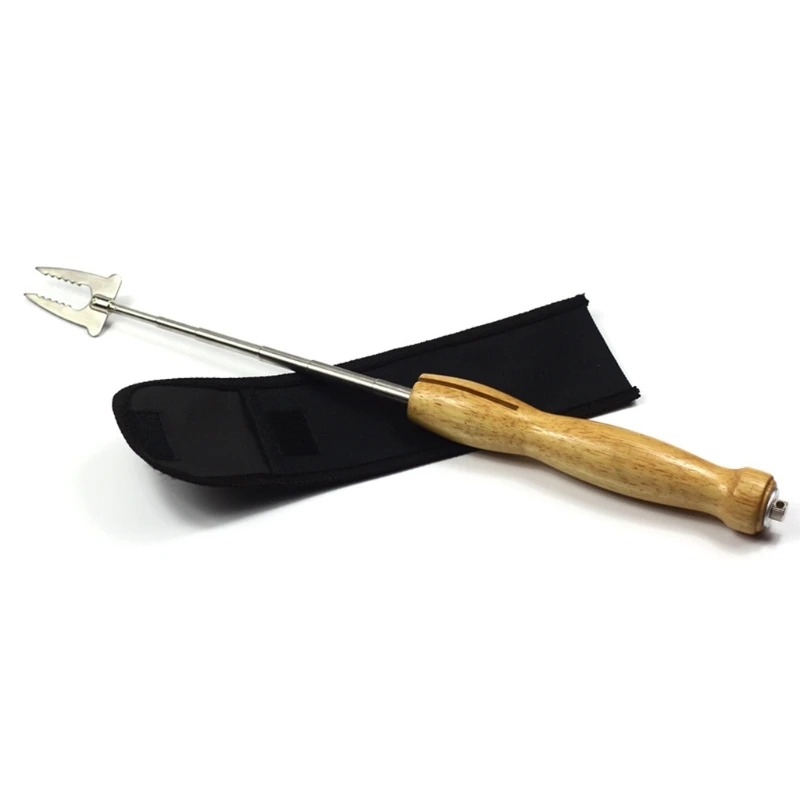 

Extendable Barbecue Needles Marshmallow Roasting Sticks with Wooden Handle Telescoping Skewers for Campfire Firepit LX9C