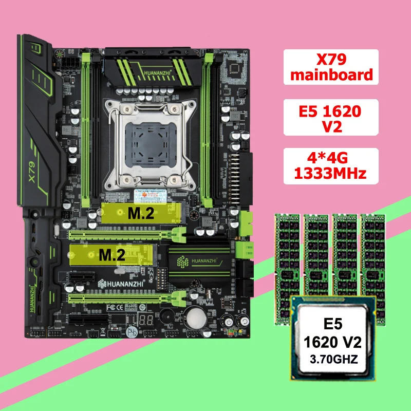 Игровая материнская плата HUANANZHI X79 LGA2011 с двумя слотами M.2 SSD процессор Intel Xeon E5 1620 V2