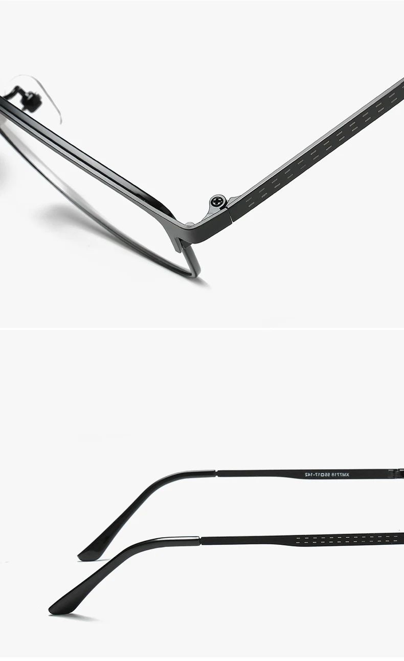 Phone Square Anti Gamma Ray Blue Light Blocking Metal Glasses Computer Men Frame