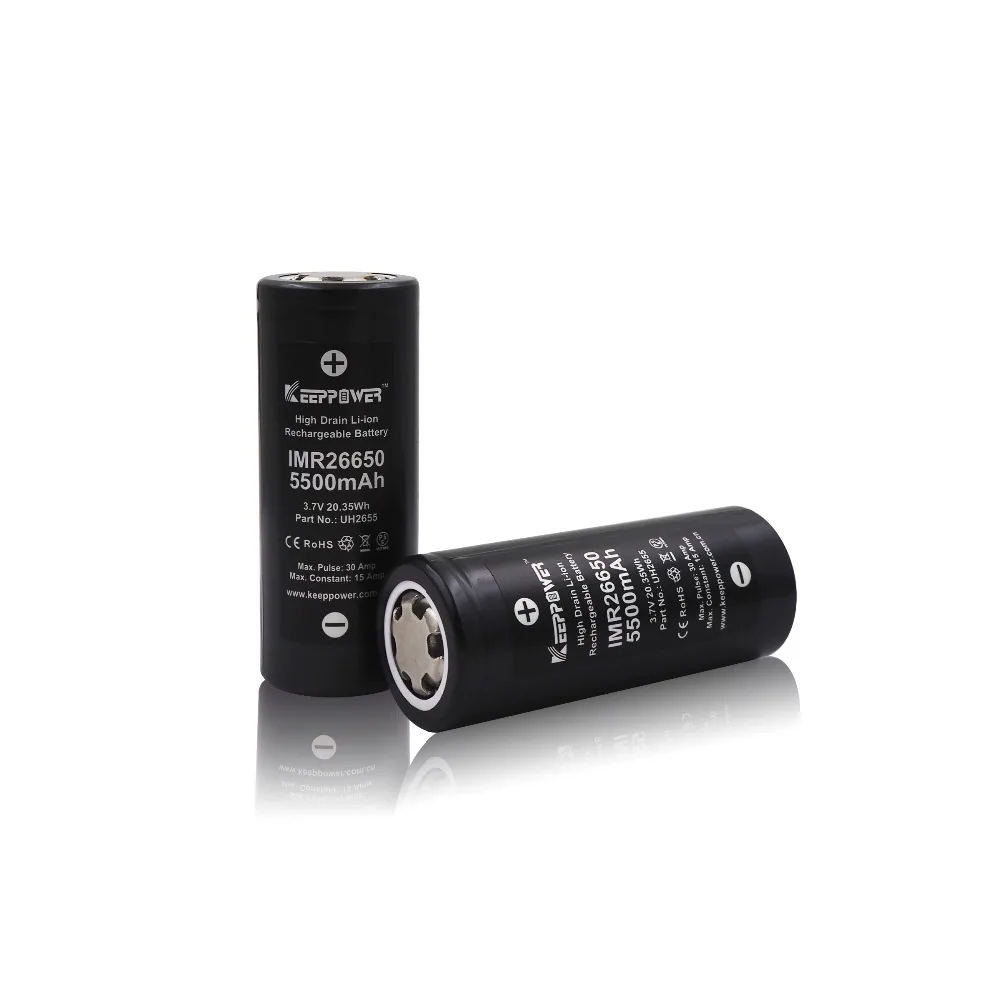 2шт KeepPower IMR 26650 аккумулятор 5500 мАч макс 30А разряд 3,7 в литиевая аккумуляторная батарея Прямая поставка