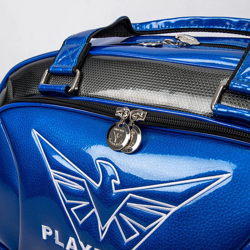 PLAYEAGLE Waterpoof PU Leather Golf Clothing Bag For Men Large Capacity Golf Boston Bag Travel Bags With Shoes Pocket