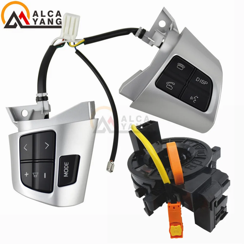 Silver button 1 Set Кнопка управления рулевым колесом с кабелями для TOYOTA COR OLLA A* DE150 N* DE150 NR* E150 ZR* E15 ZZ* E150 2010-2013 - Цвет: Silver button 1 Set