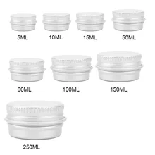 8 видов футболок 15/50/100ml пустая алюминиевая баночка для крема олова косметические контейнеры для ногтей Derocation ремесла горшок бутылка с винтовой резьбой Podwer коробка