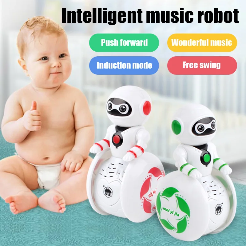 Горячая Распродажа умный робот-неваляшка игрушка звуковой свет индукционный
