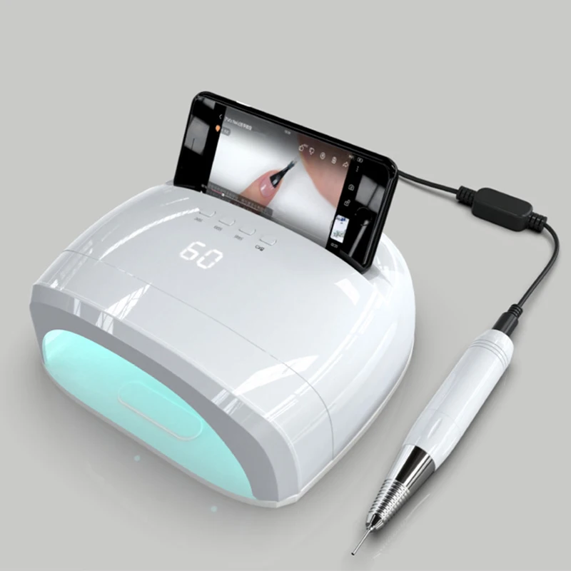 

4 in 1 Rechargeable UV Nail Lamp Electric Nail Drilling Machine Manicure Pedicure Light Nail File Wireless Nail LED Lamp