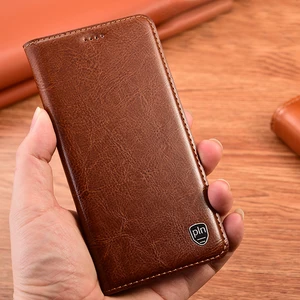 Luxury Crazy Horse Genuine Leather Case For Vivo V20 V21 S9 Y52S Y51 Y31 x60 Pro Plus IQOO 7 Neo5 z3 Magnetic Flip Cover Cases
