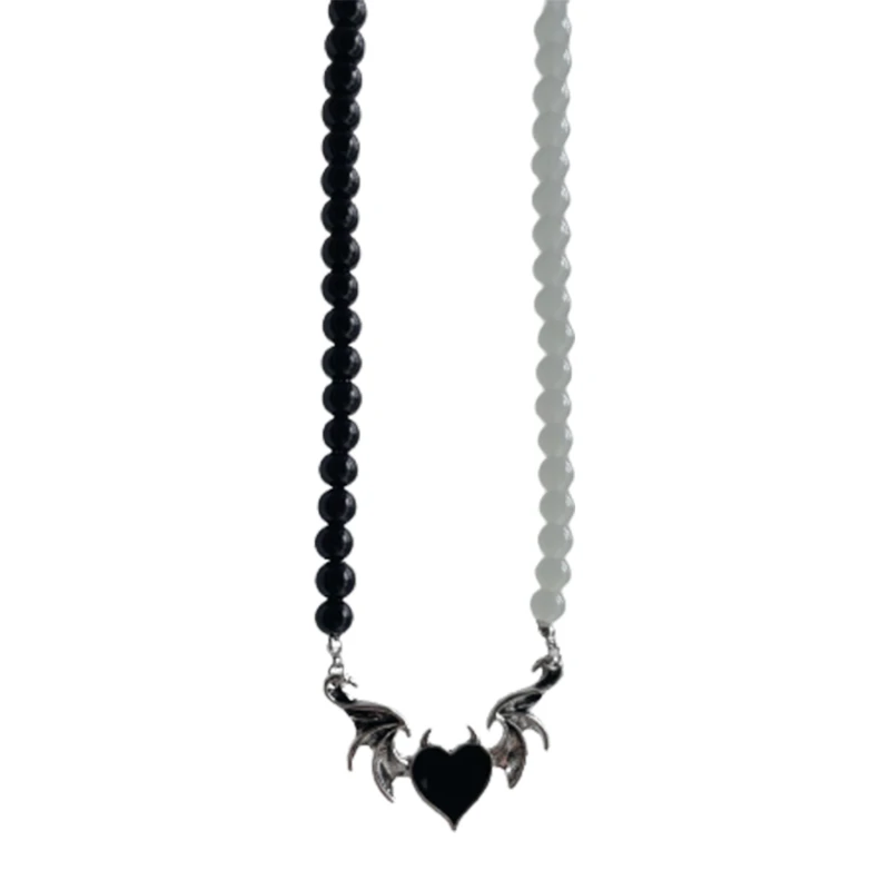 

Новинка 2021, креативное ожерелье с подвесками в форме сердца, косплей, дьявола, крыло, чокер, металлическое ожерелье с подвеской в виде крыла ...