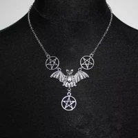 1 pcs bats pentagram necklace gothic gifts for girls
