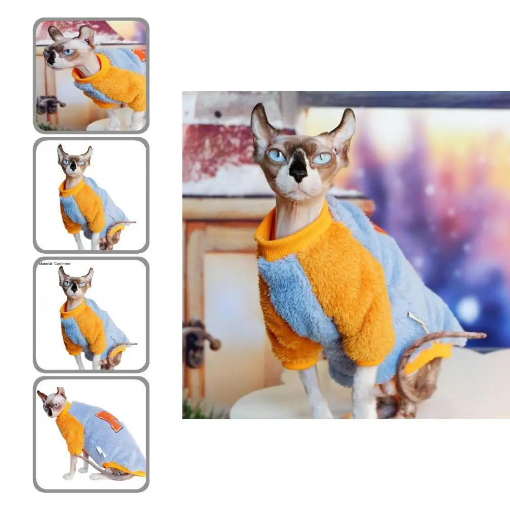 

Blue Orange Color Good Casual Pet Cat Jumpsuits Clothes Portable Kitten Costume Super Soft for Small Cats