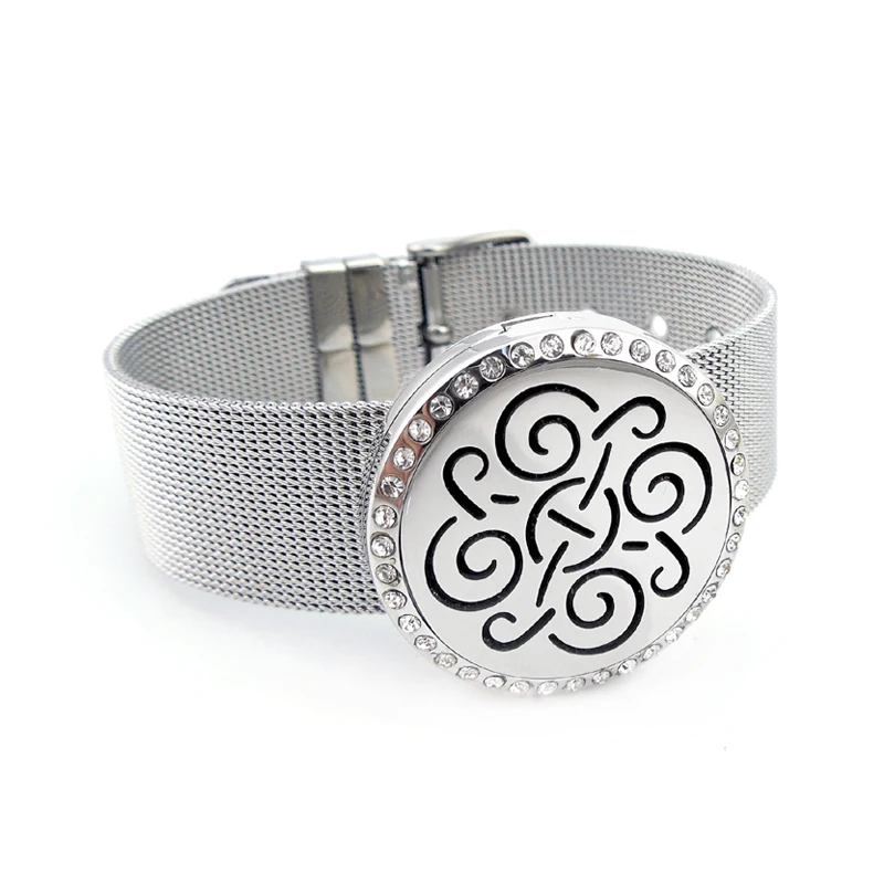 silver 30mm Круглый Серебряный крест старого мира(30 мм) с металлической сеткой из нержавеющей стали, браслет для ароматерапии/диффузорный медальон с маслами - Окраска металла: silver 30mm