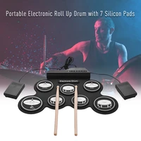 drum electronic drum set compact size usb folding silicon drum pad digital electronic drum kit 7 pad with drumsticks foot pedals