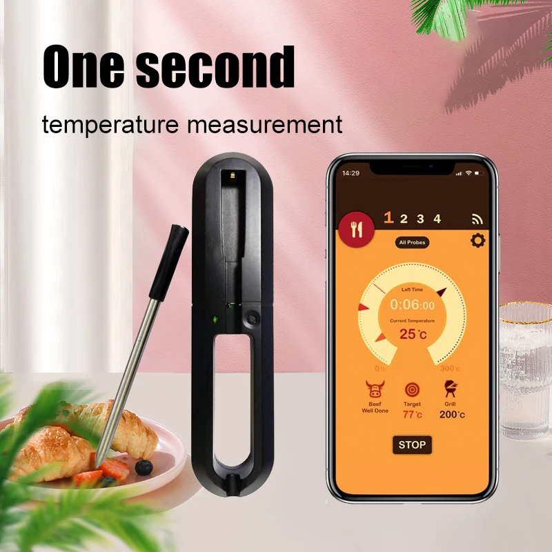 

Electronic Oven Thermometer Wireless Bluetooth Barbecue Accessories Oven Grill BBQ Smoker Kitchen Meat Foods Steak Thermometers