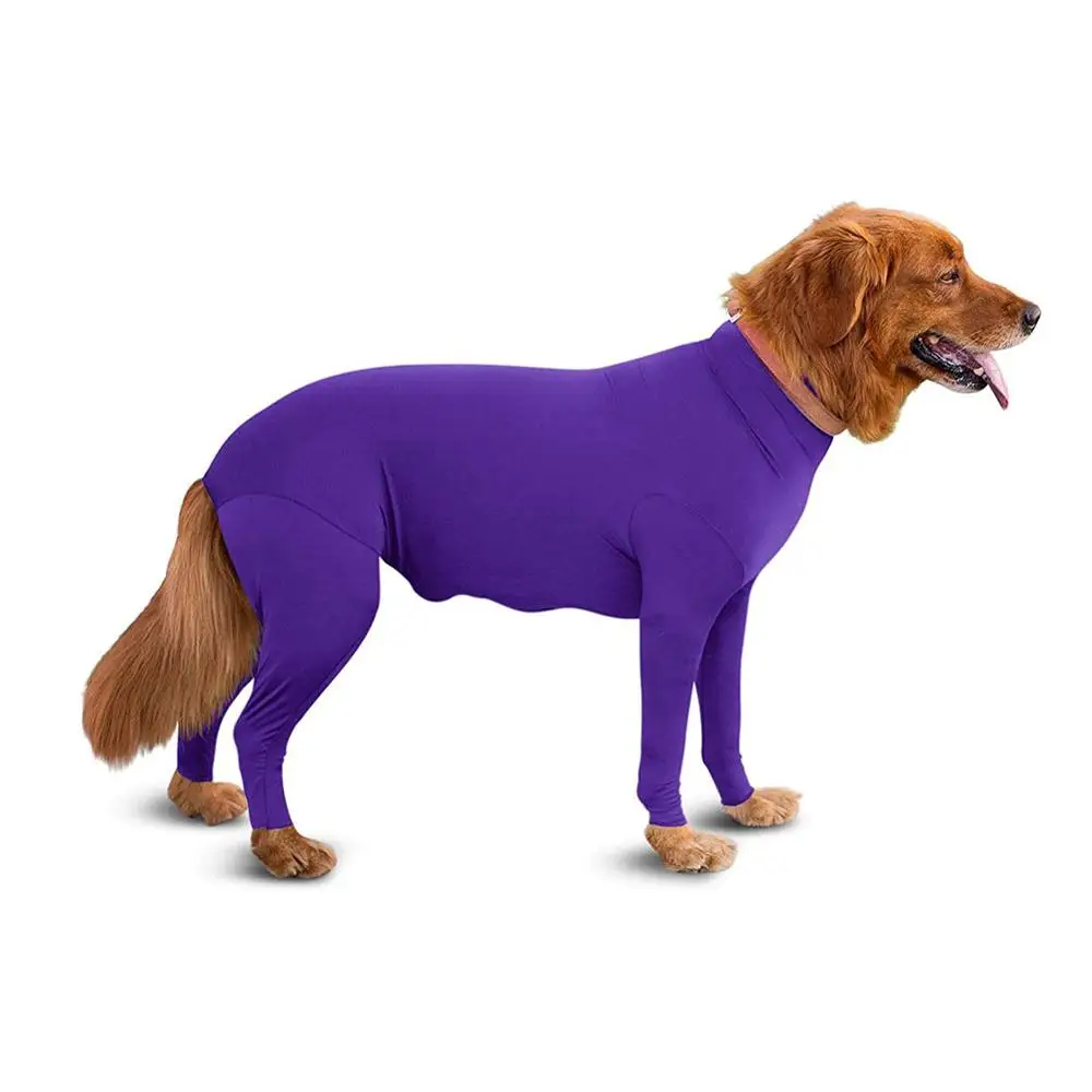 Фиолетовый Post Operative Protection Long Sleeves Bodysuit Jumpsuit For Dogs Collar Alternative For Recovery - Цвет: Фиолетовый