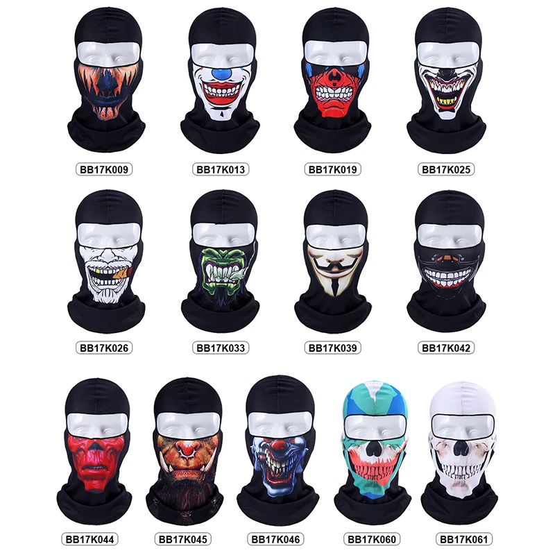 Printed Skull Balaclava Head Scarf Cover Full Face Mask Hood Ski Fishing Cycling Hiking Sport Biker Bicycle Helmet Liner Cap Men | Спорт и