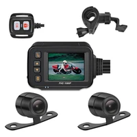 se30 waterproof motorcycle dash cam front rear camera 2 inch display motorbike dvr system with g sensor parking monitor