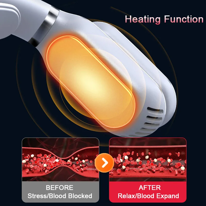 Портативный носимый кондиционер 2 в 1 висячий на шее охладитель и обогреватель USB-заряжаемый лезвиями вентилятор для путешествия в офис.