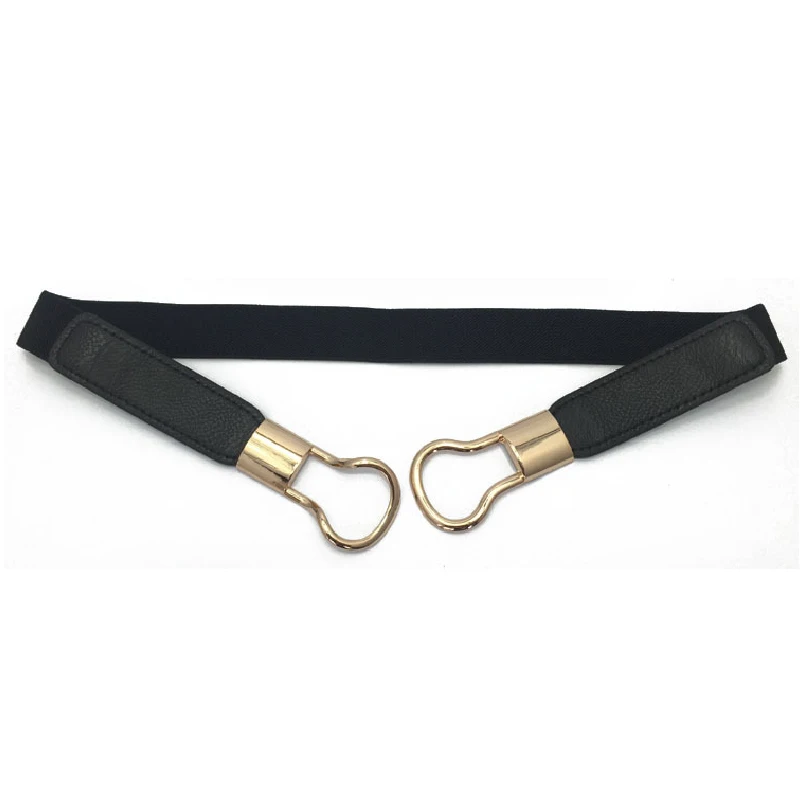 Пояс для женского платья пояс девушек эластичная Пряжка черный металлический