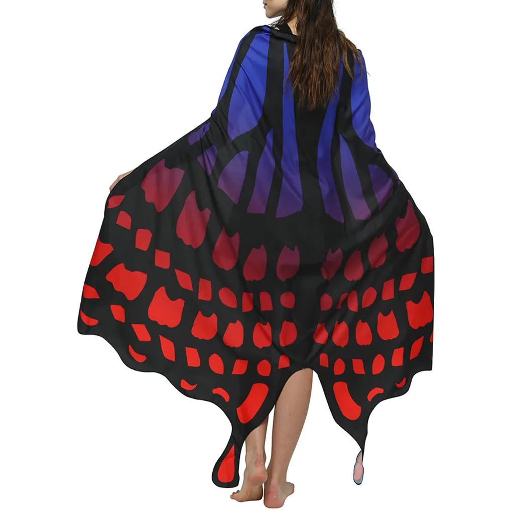 SAGACE Женская рождественская бабочка хвост принт шаль дамский плащ накидка костюм