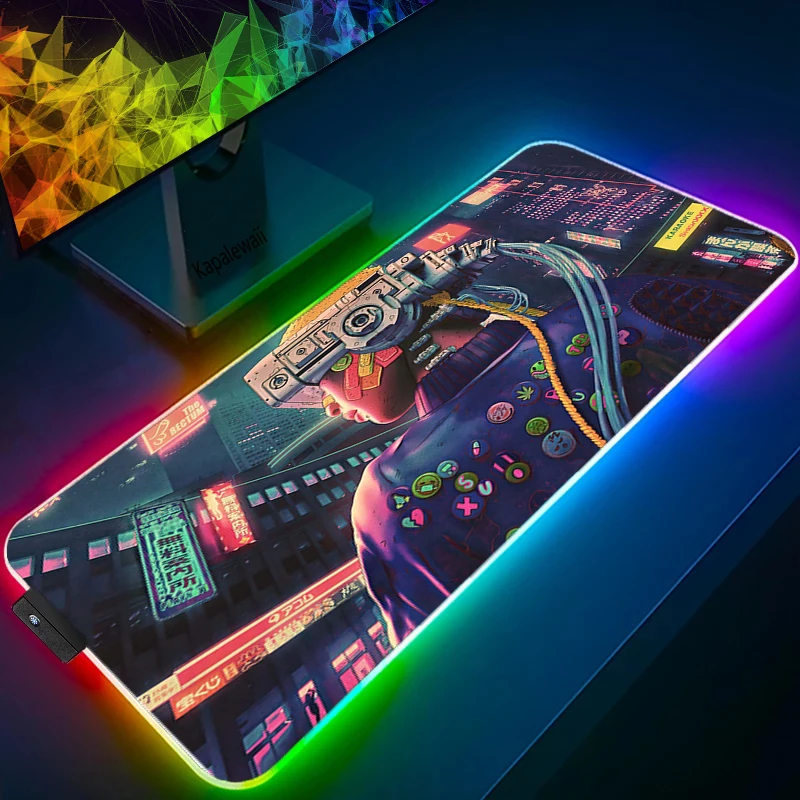 rgb large gaming mouse pad cyberpunks mousepad colorful computer pad desk mat keyboard pad for laptop notebook mouse pads free global shipping