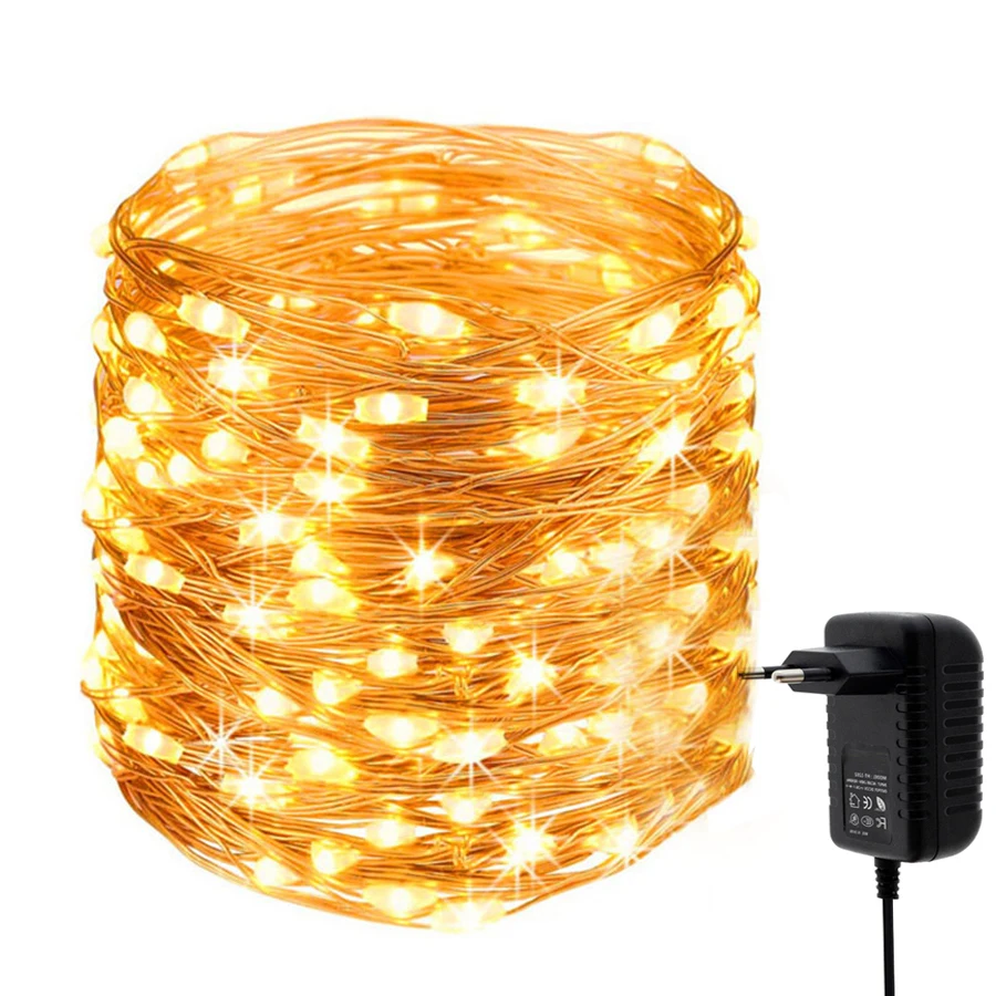 

100M 200M Christmas String Light Plug in Copper Wire Fairy Light Wedding LED Garland for Tree Garden Patio Bedroom Decor