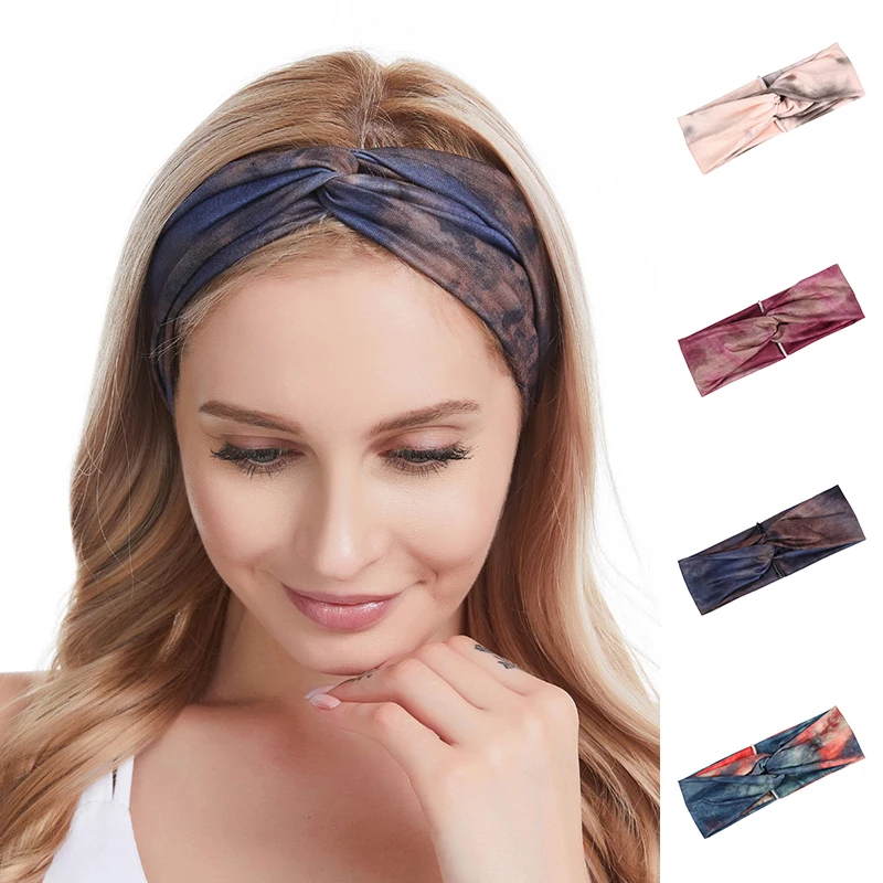 Женская винтажная повязка на голову с перехлёстом широкая эластичная для волос| |
