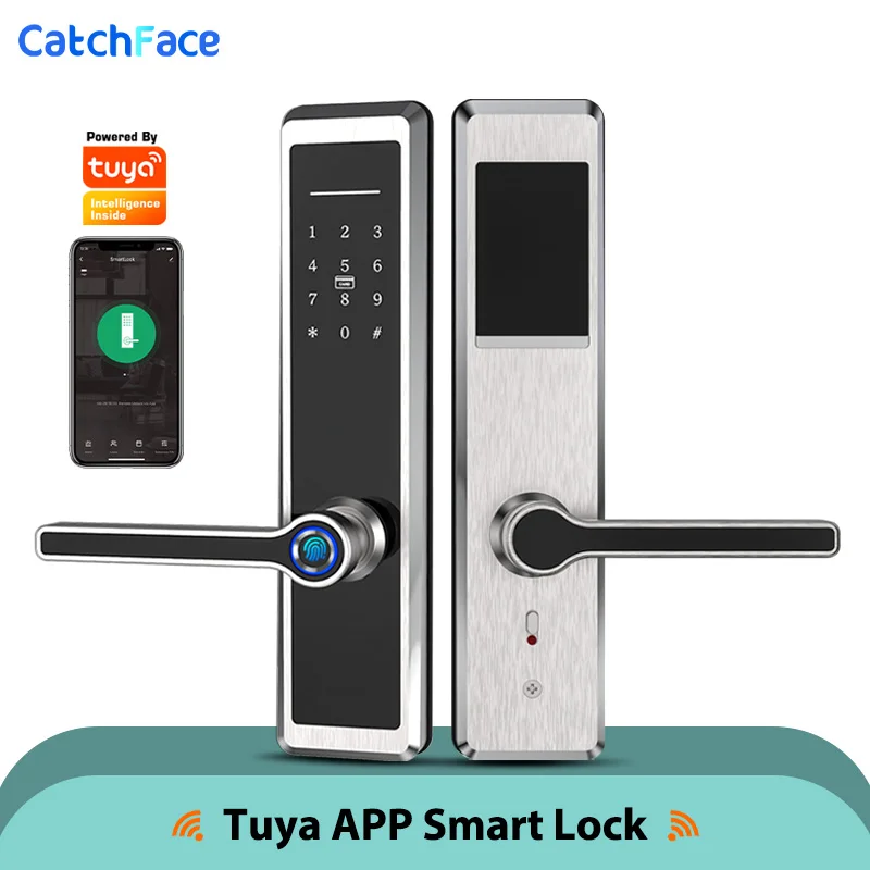 Tuya App High Security Stainless Steel Smart Keyless Keypad Password Wifi Lock Digital Biometric Rifd Card Fingerprint Door |