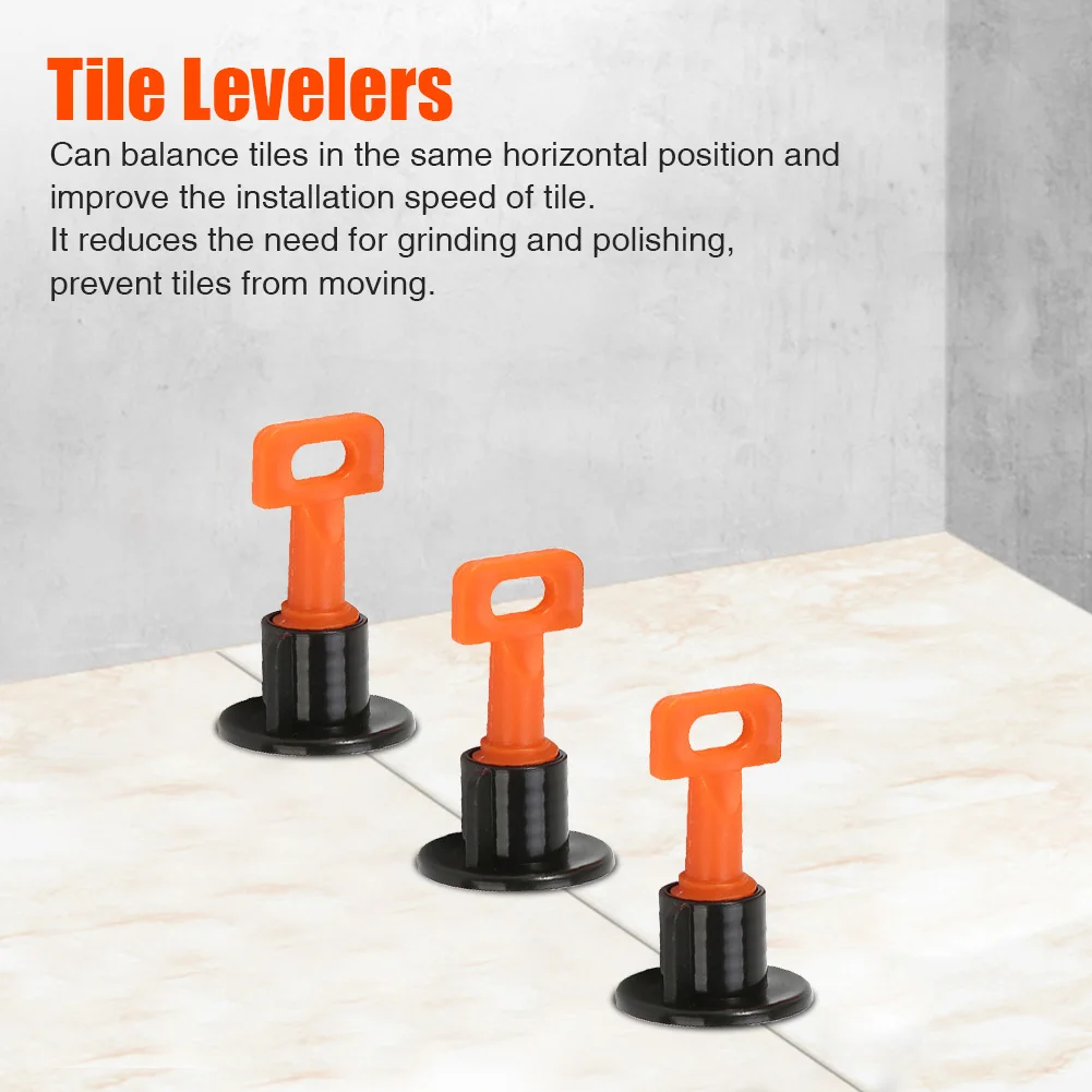 

50pcs/set Spacers For Construction T Type Tile Leveling System Kit Building Equalizer Reusable Walls Installation Tools Floors