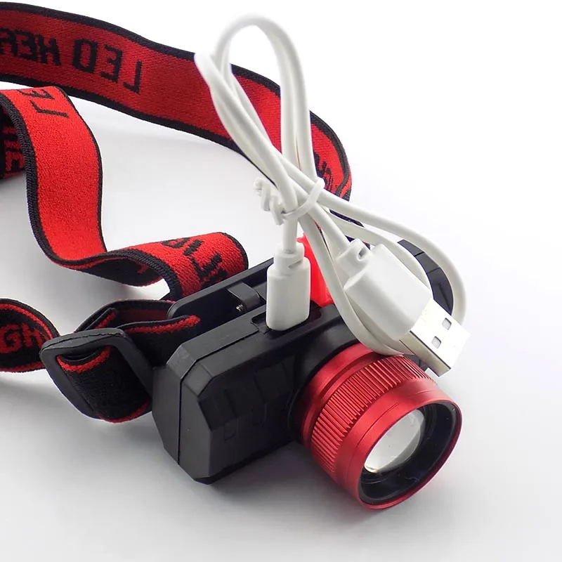 USB Перезаряжаемый налобный фонарь Q5 лампа с увеличением высокомощсветильник