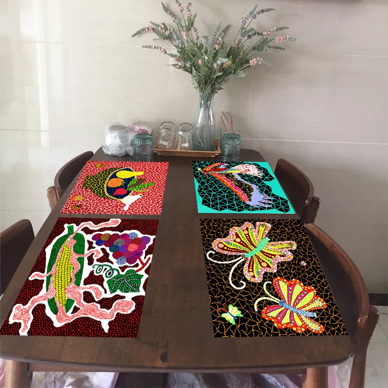 Японский Стиль рисунком тыквы для посуды изоляционная Подушка столовая