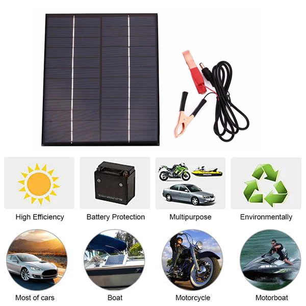 5 W 12V панель солнечной батареи зарядное устройство доска Водонепроницаемая