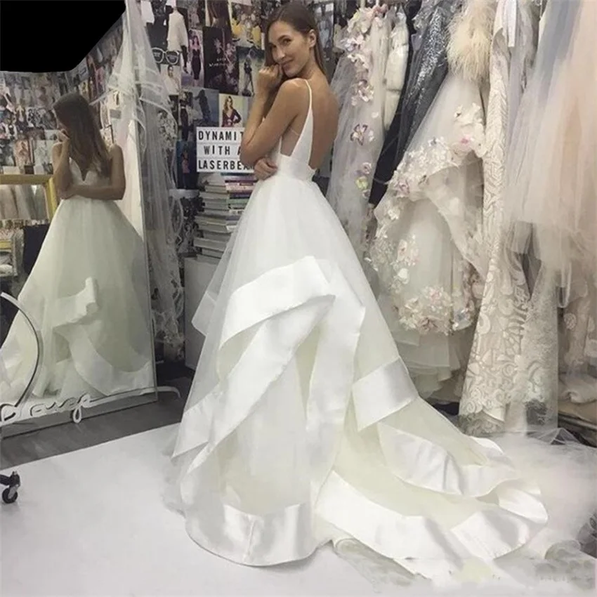 Новинка 2020 свадебные платья robe de mariee а-силуэт v-образный вырез открытая спина