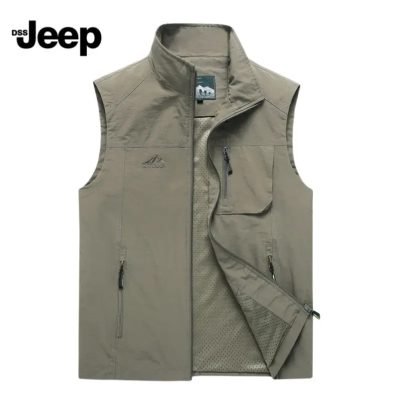 Мужской Быстросохнущий Спортивный Жилет для отдыха с несколькими карманами