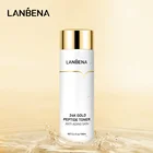 Тоник LANBENA с пептидами и золотом 24K, уход за лицом увлажнение удаляет тонкие линии, сухой, обезвоженный, огрубевший Тоник для лица, омолаживающий, 100 мл