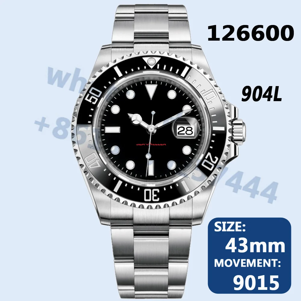 

Men's Automatic Mechanical Top Luxury Brand Watch 43MM Sea-Dweller 126600 1:1 Best Edition 904L Super Clone AAA Replica Noob ARF