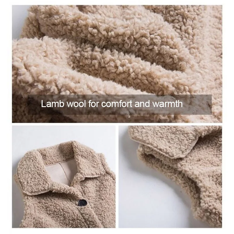 

Lambskin waistcoat for women 2020 new autumn winter retro loose sleeveless coat shoulder vest vest jacket WSW75