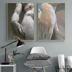 Абстрактная скульптура Микеланджело картина маслом на холсте Черно-белые плакаты и принты Давида Настенная картина для декора гостиной