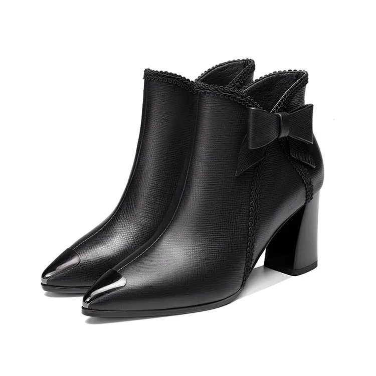 Женские ботильоны из коровьей кожи с острым носком размеры 34-42 | Обувь
