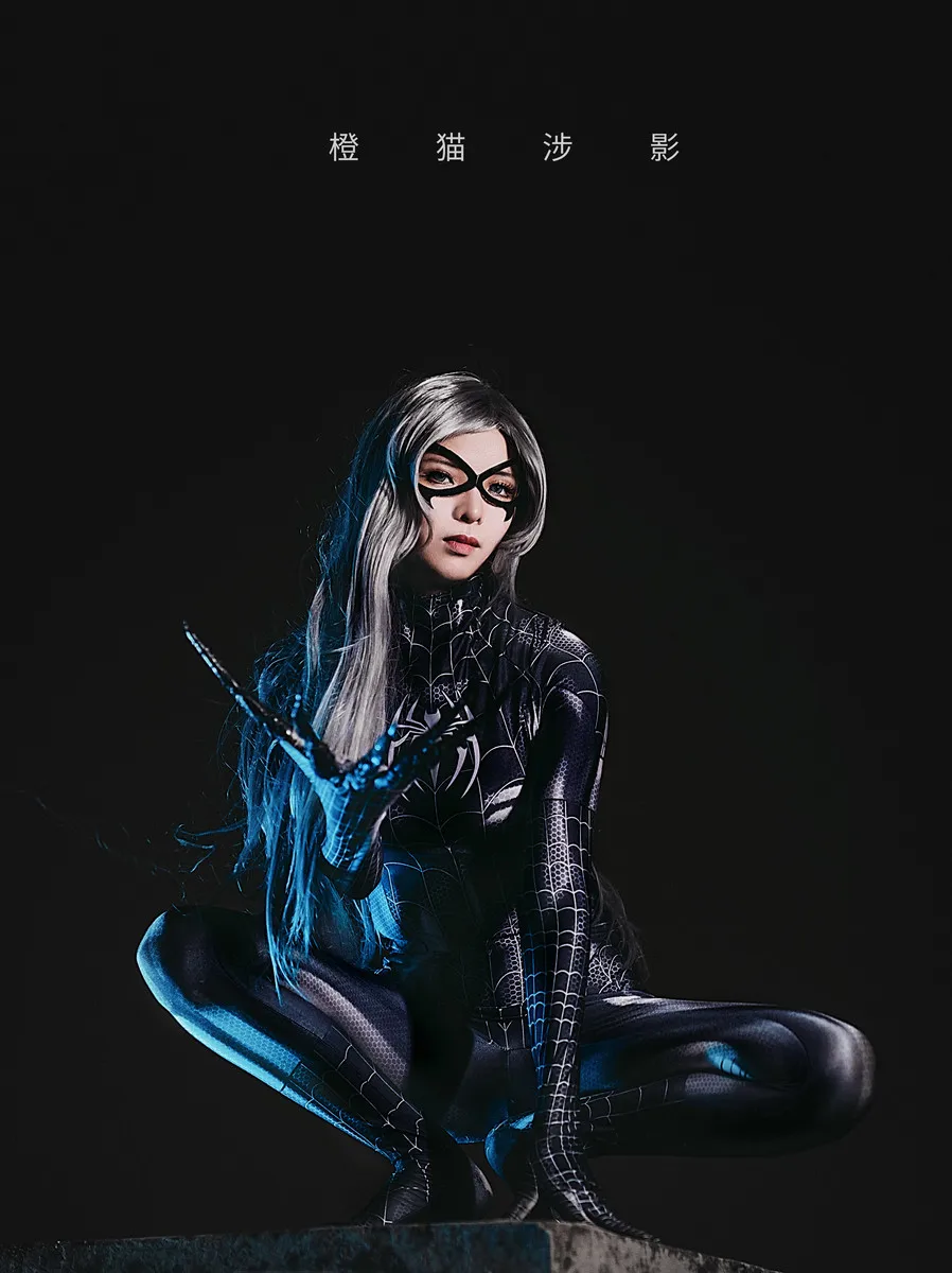 Черный кот Symbiote Spider Girl 3D принт спандекс женский костюм паука Косплей Zentai боди для взрослых детей Высокое качество