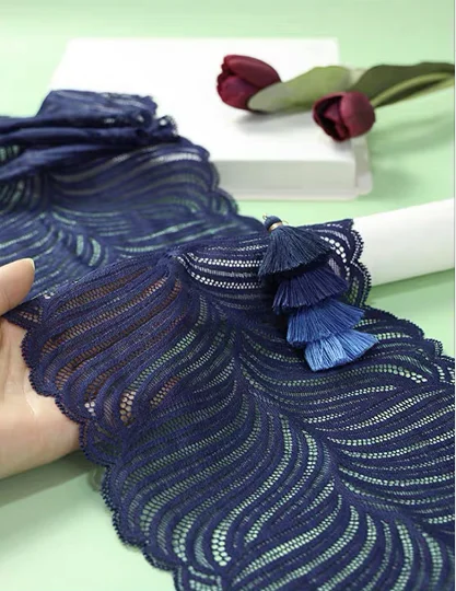 Новое поступление 1 метр 19 см синяя кружевная ткань сделай сам декоративные