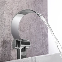 skowll waterfall spout bathtub faucet deck mount single hole waterfall basin faucet 2 handle bathroom vanity faucet chrome
