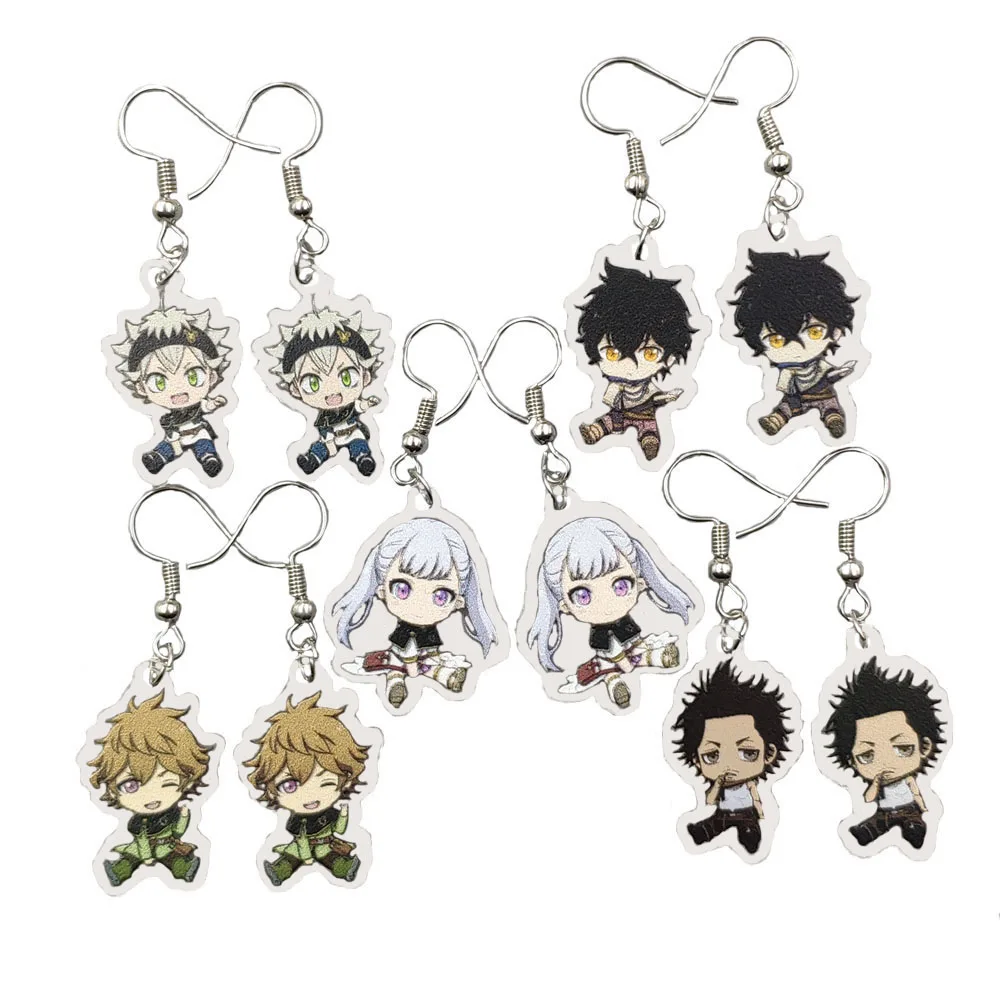 

5 In 1 Acrylic Hot Anime Black Clover Drop Earrings Ear Pendants Eardrop Cosplay Jewelry Sister Classmate Birthday Lady Gift