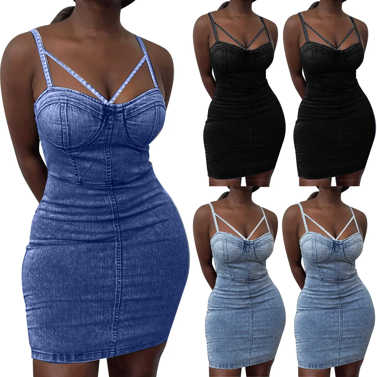 

Ladies Solid Black Dress Women Summer Sexy Sleeveless Bodycon Mini Dresses Plus Size Sling Party Dress платье летнее robes